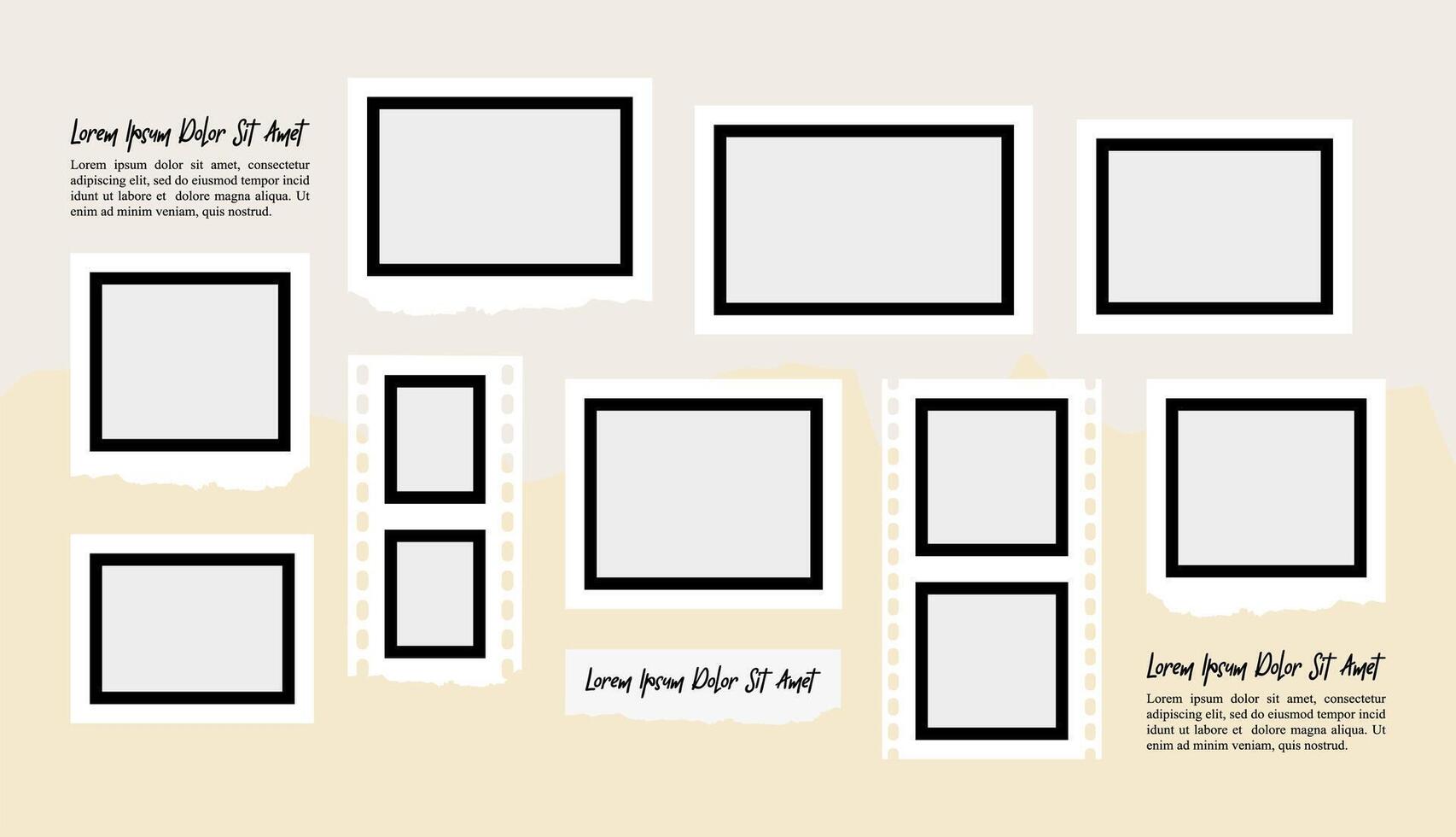 Creative Pictures or photos frame collage vector