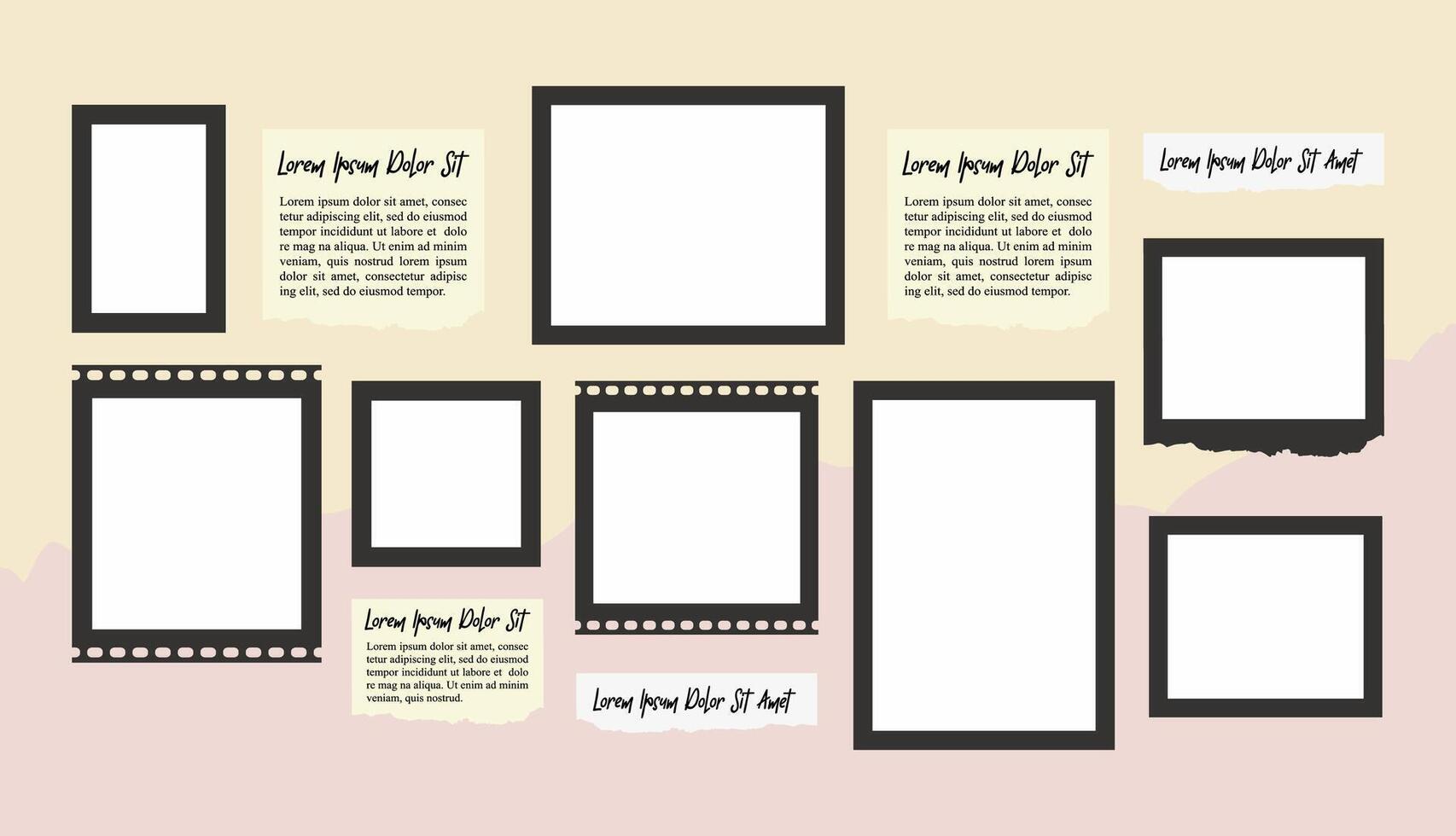 Collage grid photo effect vector