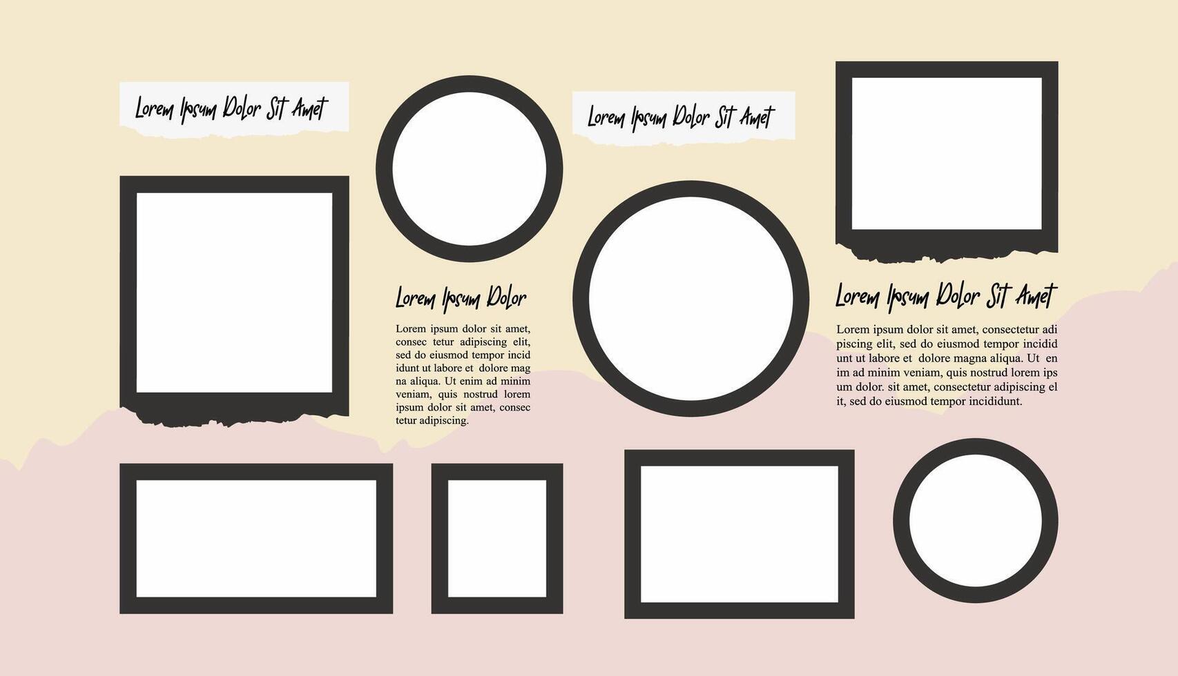 Collage grid photo effect vector