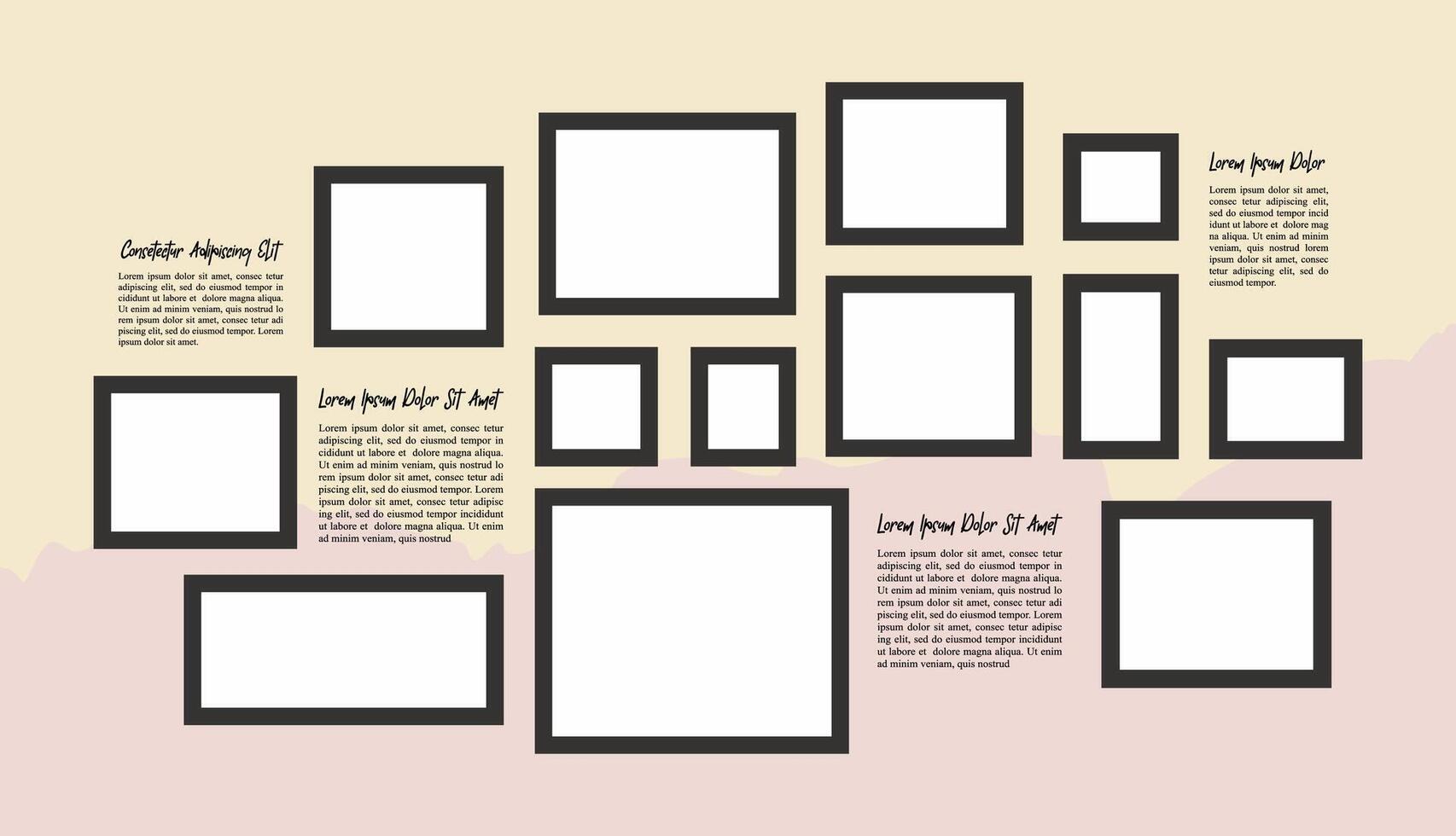 Untidy photo frame collage vector