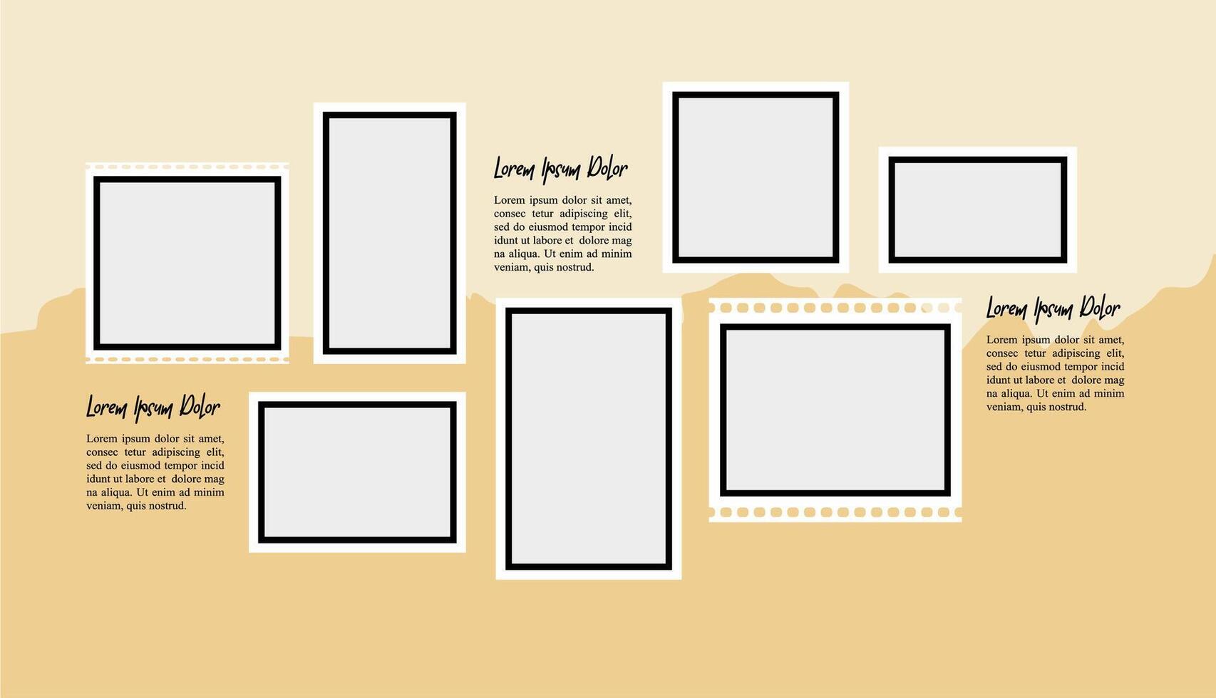 blank picture collage template vector