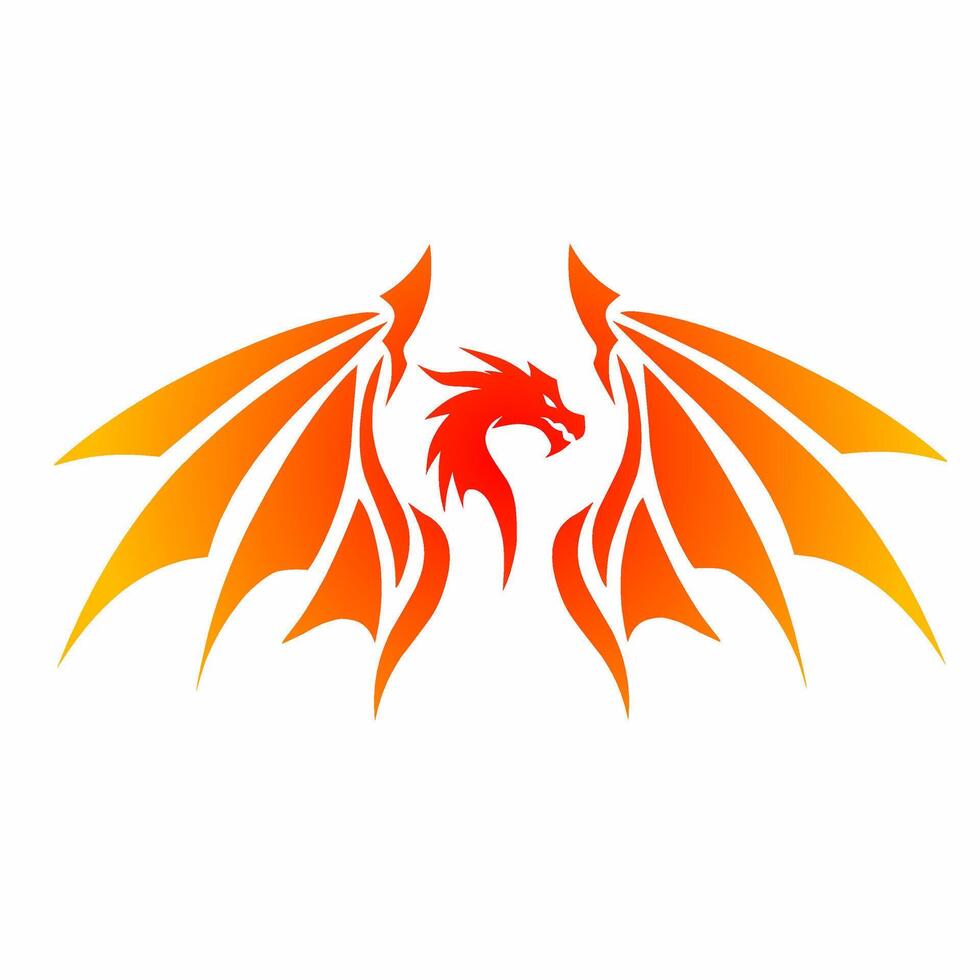 illustration graphic of tribal art design dragon tattoo with wings vector