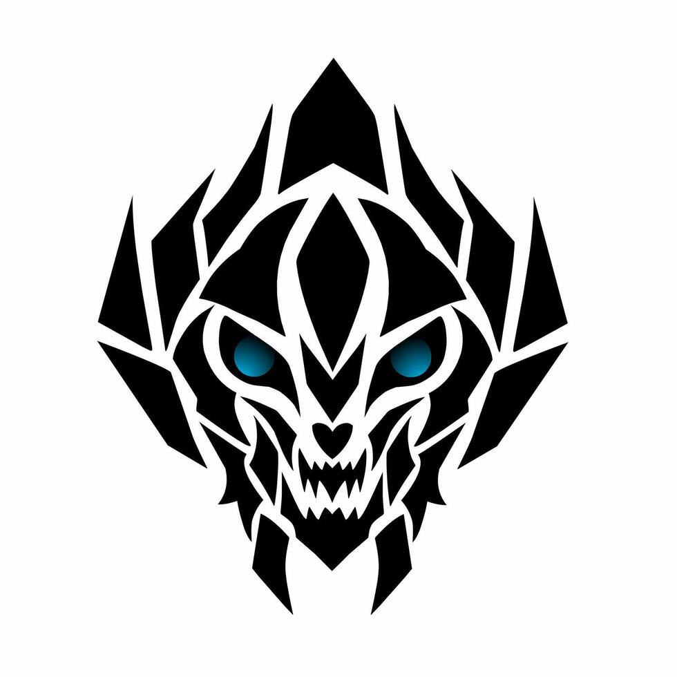illustration graphic of tribal art design skull devil face vector