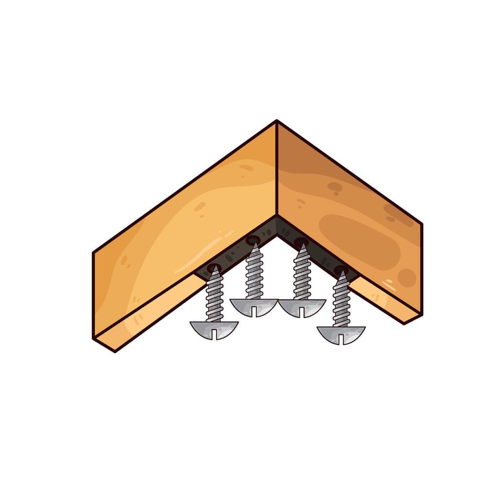 screw stuck in wood vector