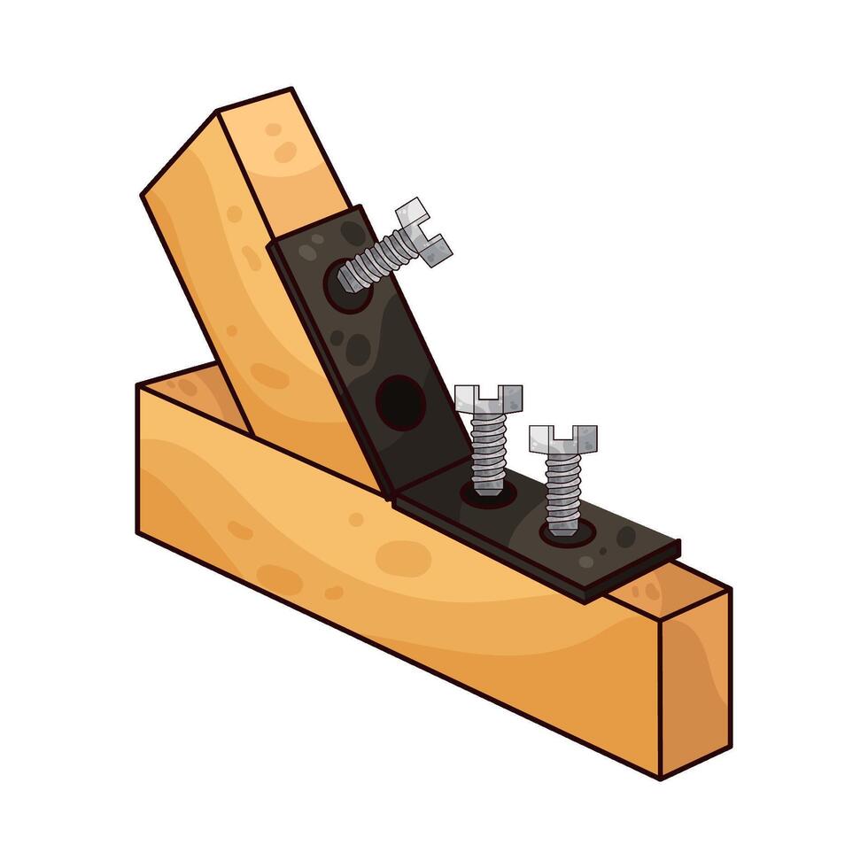 screw with wood vector
