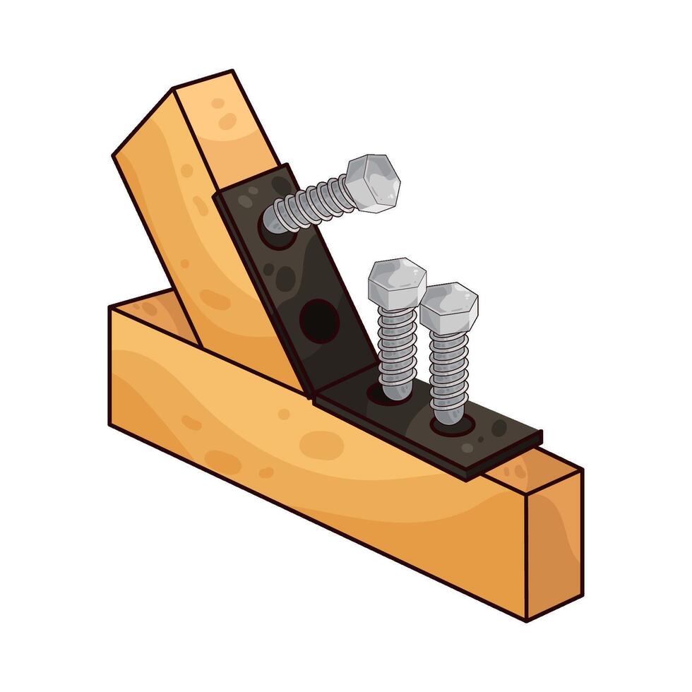 illustration of screw in wood vector