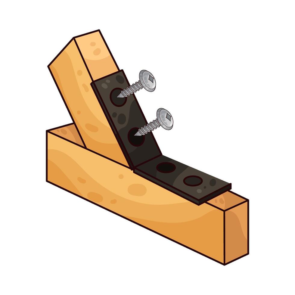 screw in wood vector