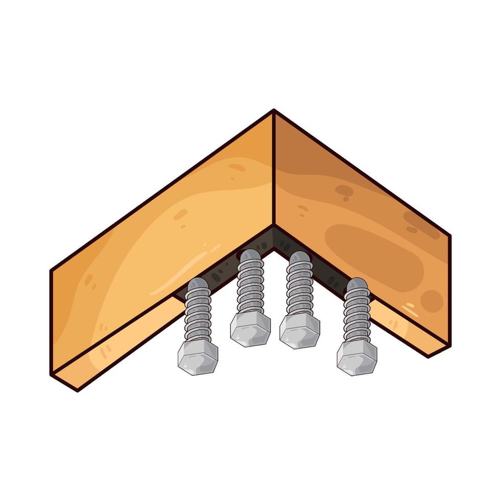 illustration of screw stuck in wood vector