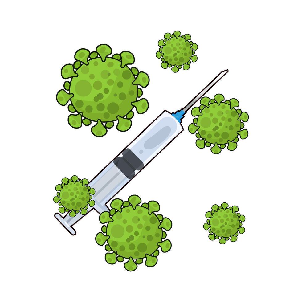 illustration of injections and viruses vector