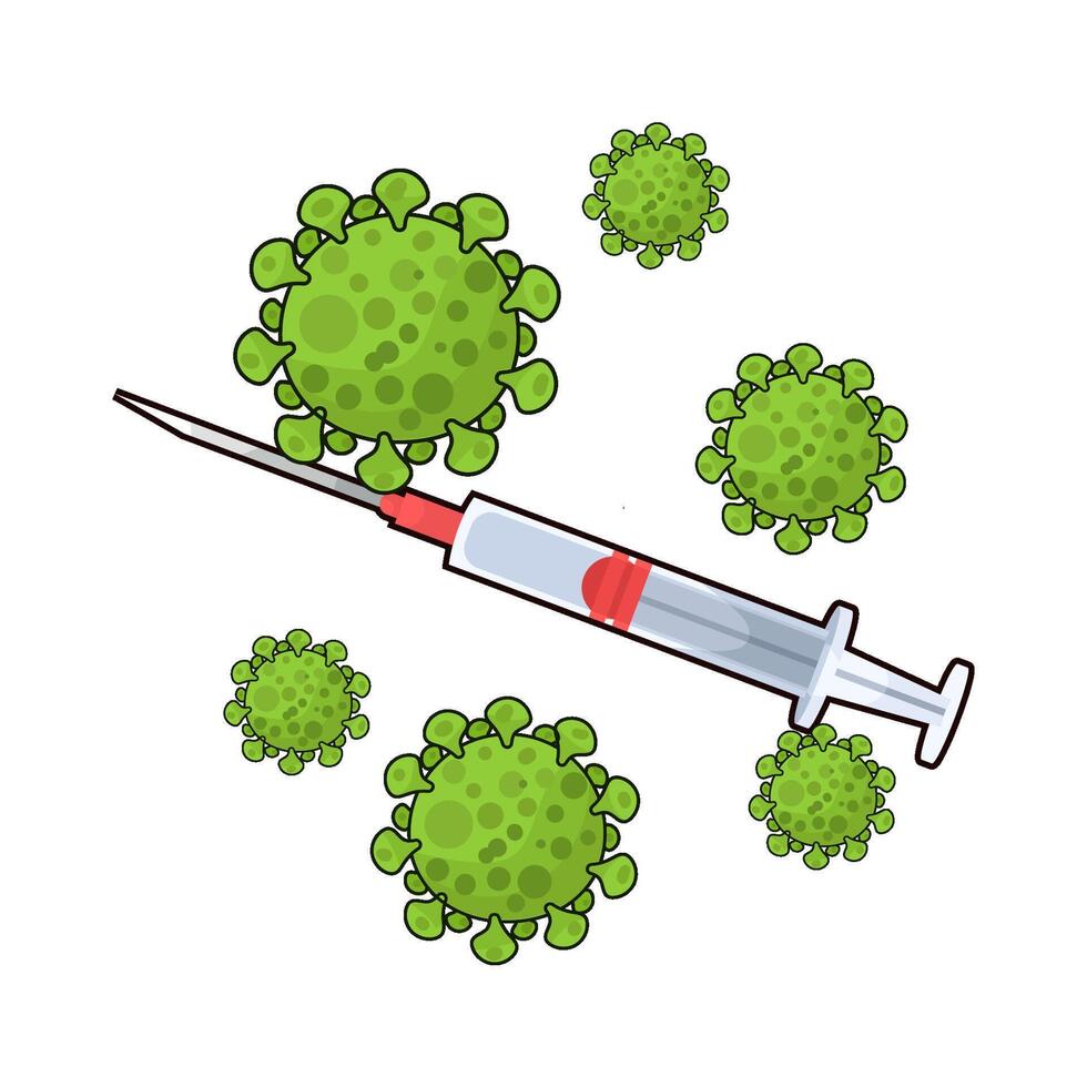 injections with viruses illustration vector