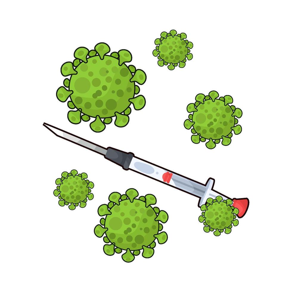 illustration of injections with viruses vector