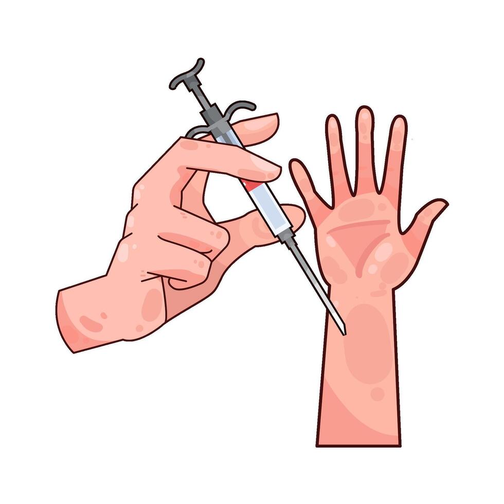 the hand was injected vector