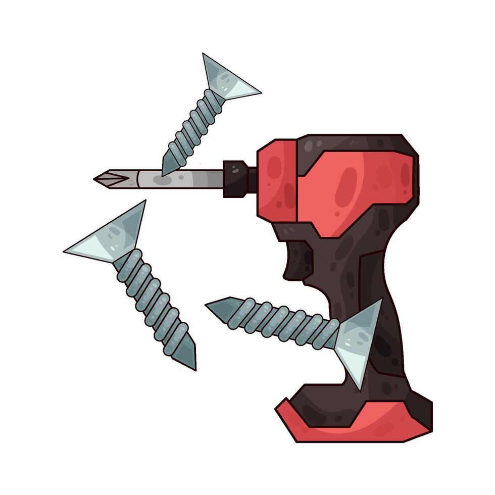 screw with drill illustration vector
