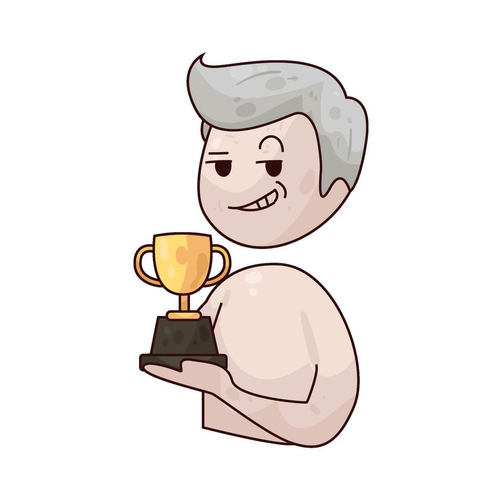 Illustration of Father holding a trophy vector