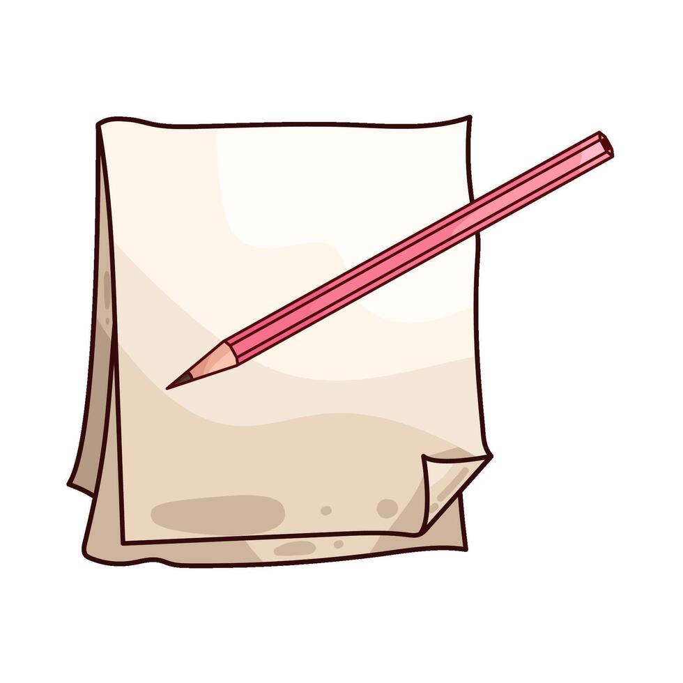 illustration of pencil with paper vector