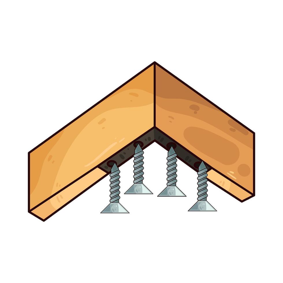 the screw is stuck in the wood illustration vector