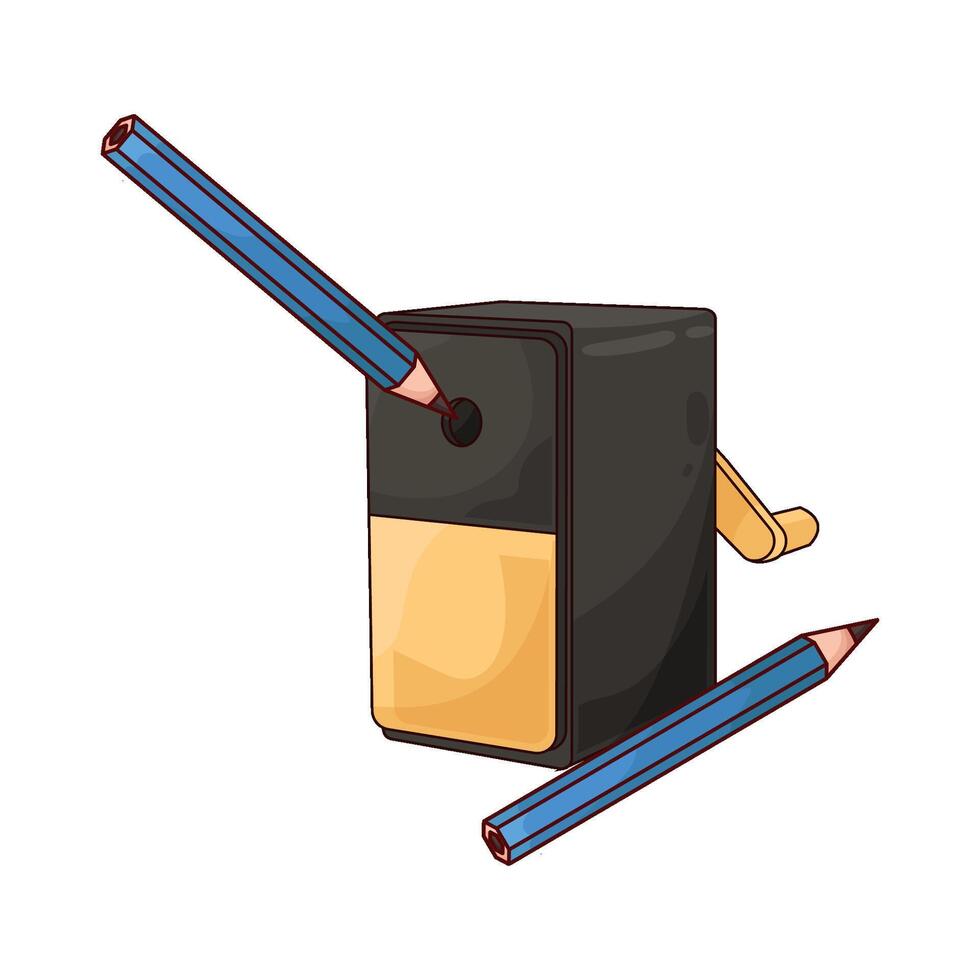 pencil with sharpener illustration vector