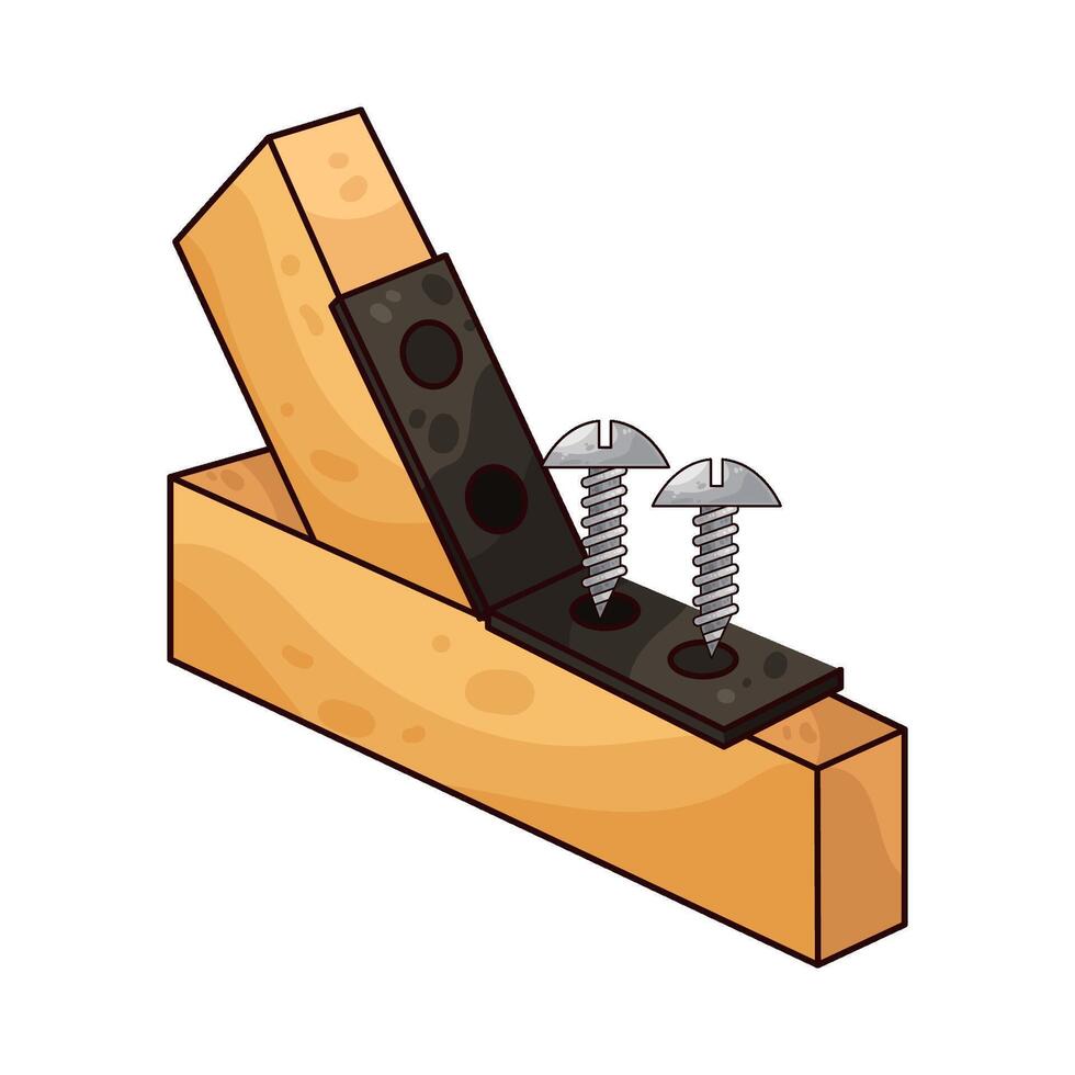 screw stuck in the wood vector