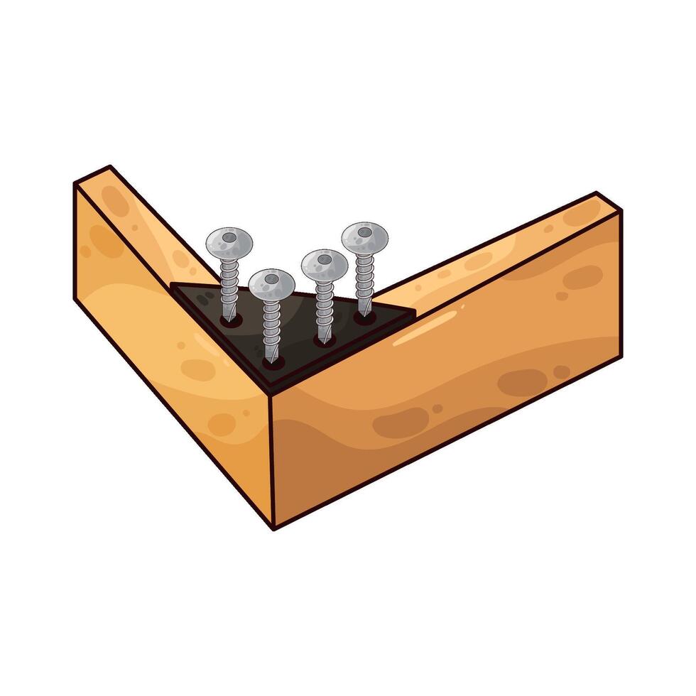 illustration of the screw is stuck in the wood vector