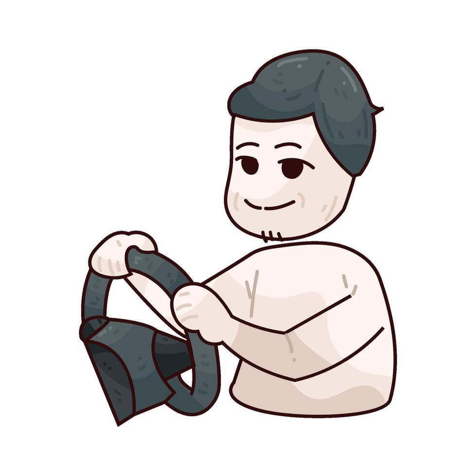 Illustration of Father driving a car vector