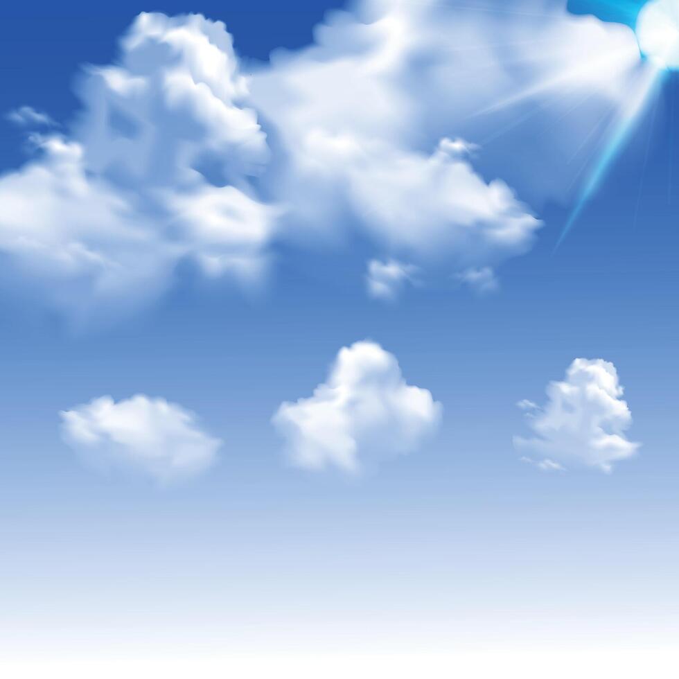 The Beauty of Fluffy Clouds in the Sky vector