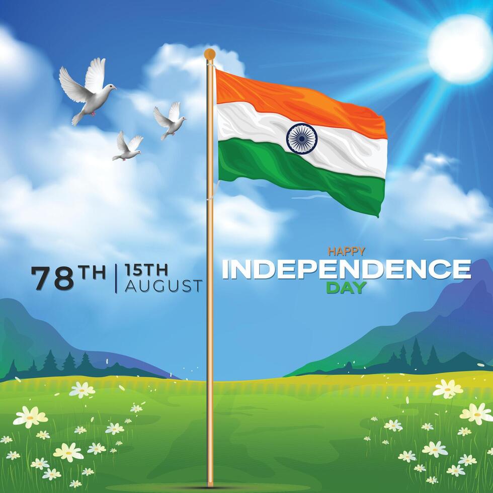 Celebrating India Independence Ashoka Chakra and Tricolor Pride vector