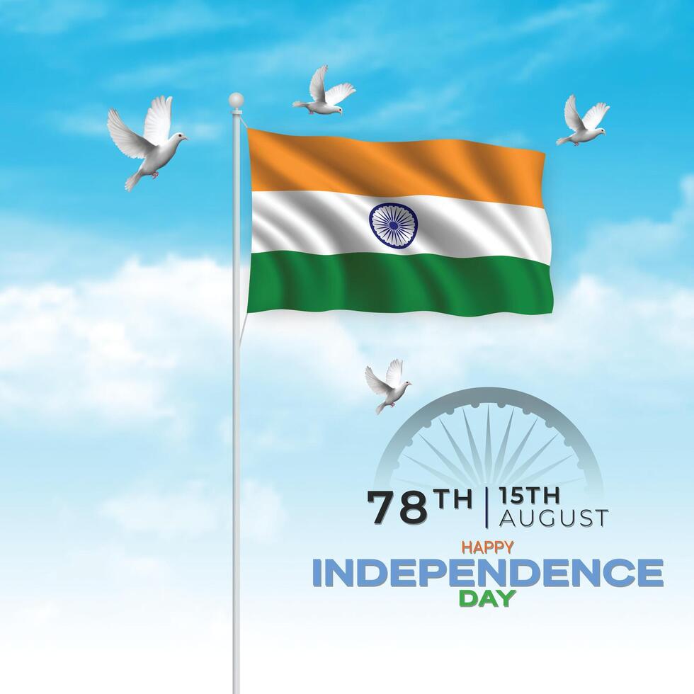 Happy Independence Day Honoring India Glorious Heritage vector