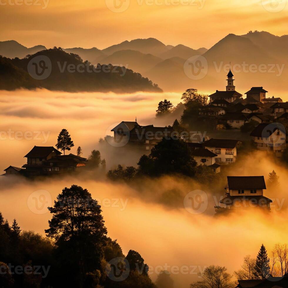This collection of creative and unique background images captures the serene beauty of fog in nature photo