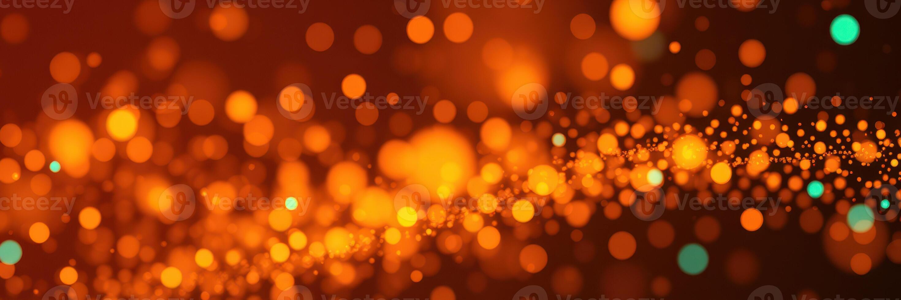 Vibrant abstract background with orange and teal bokeh lights creating a dazzling visual effect photo