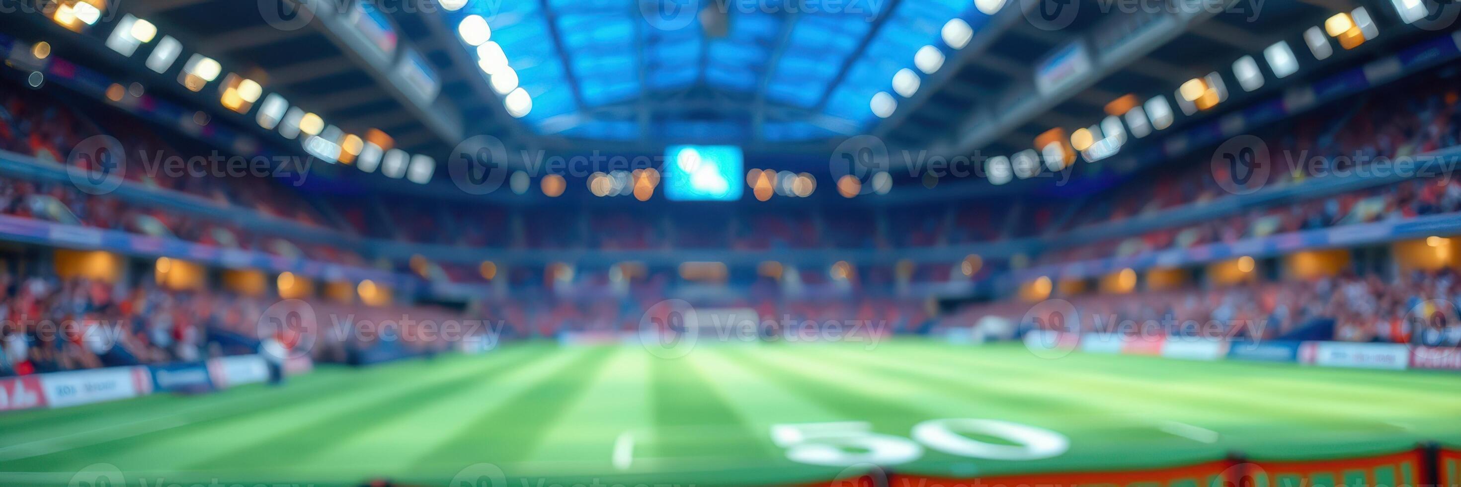 Exciting match in modern stadium with enthusiastic crowd and vibrant atmosphere during daytime event photo