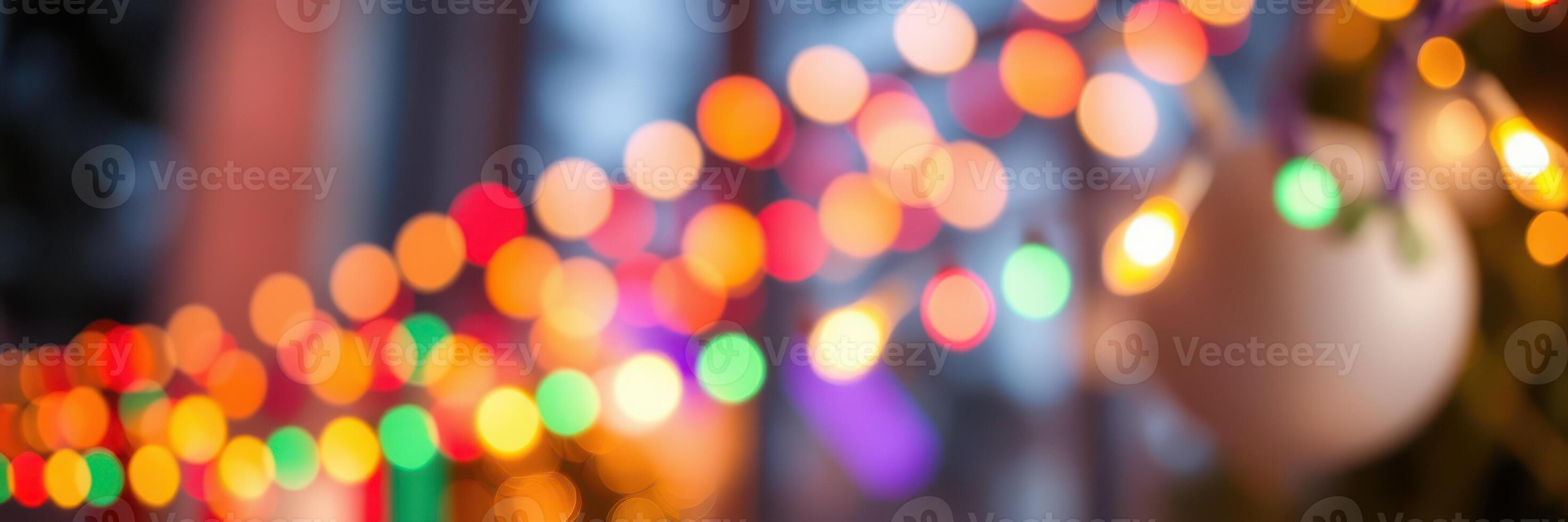 Colorful string lights illuminate a festive outdoor gathering during twilight hours in a vibrant neighborhood photo