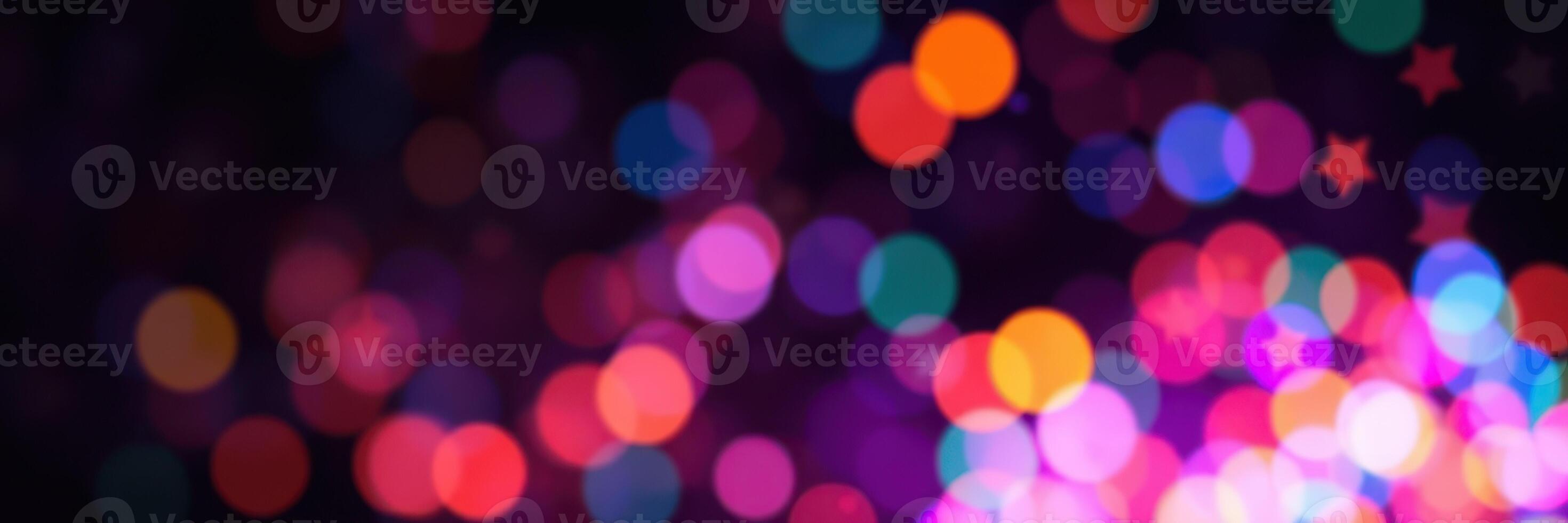 Colorful bokeh lights create a vibrant atmosphere for evening gatherings in urban settings photo