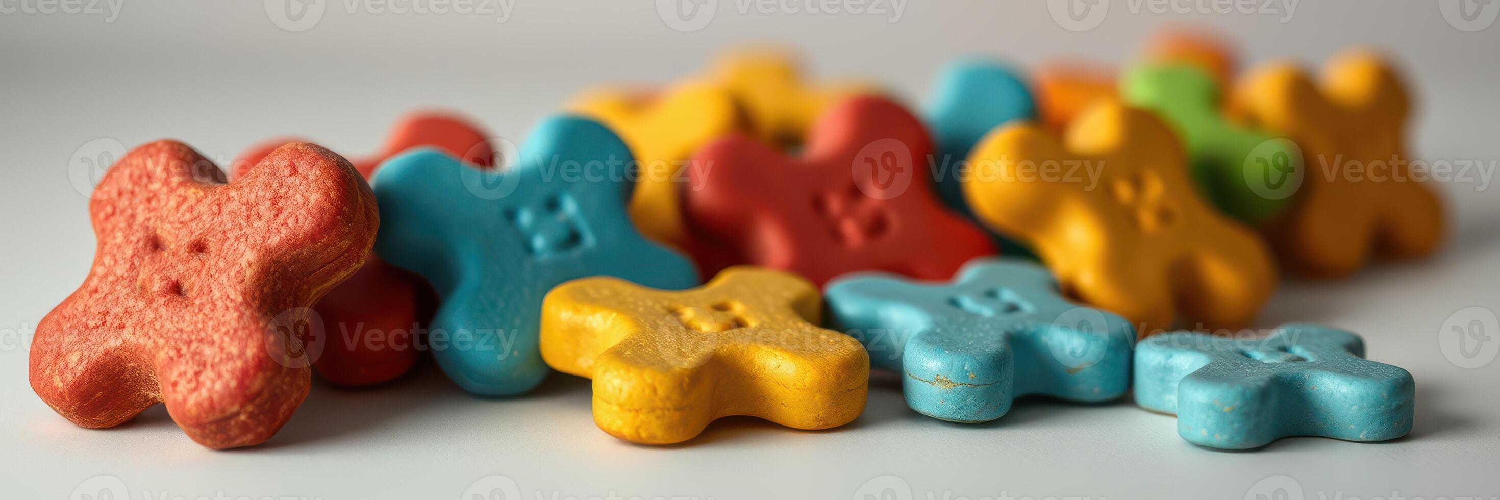 Colorful gummy candy shapes scattered on a bright surface inviting cheerful snacking photo