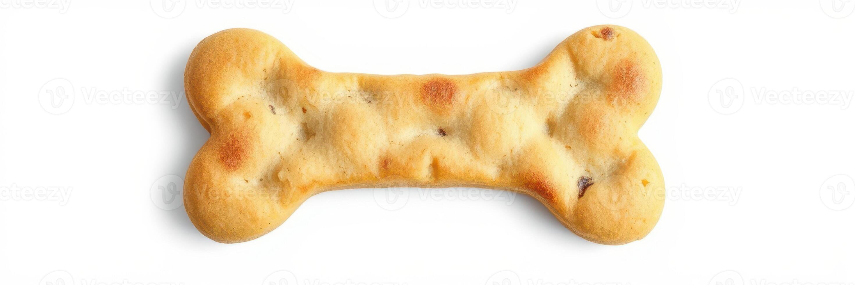 Dog bone shaped cookie baked with wholesome ingredients for pet treats photo