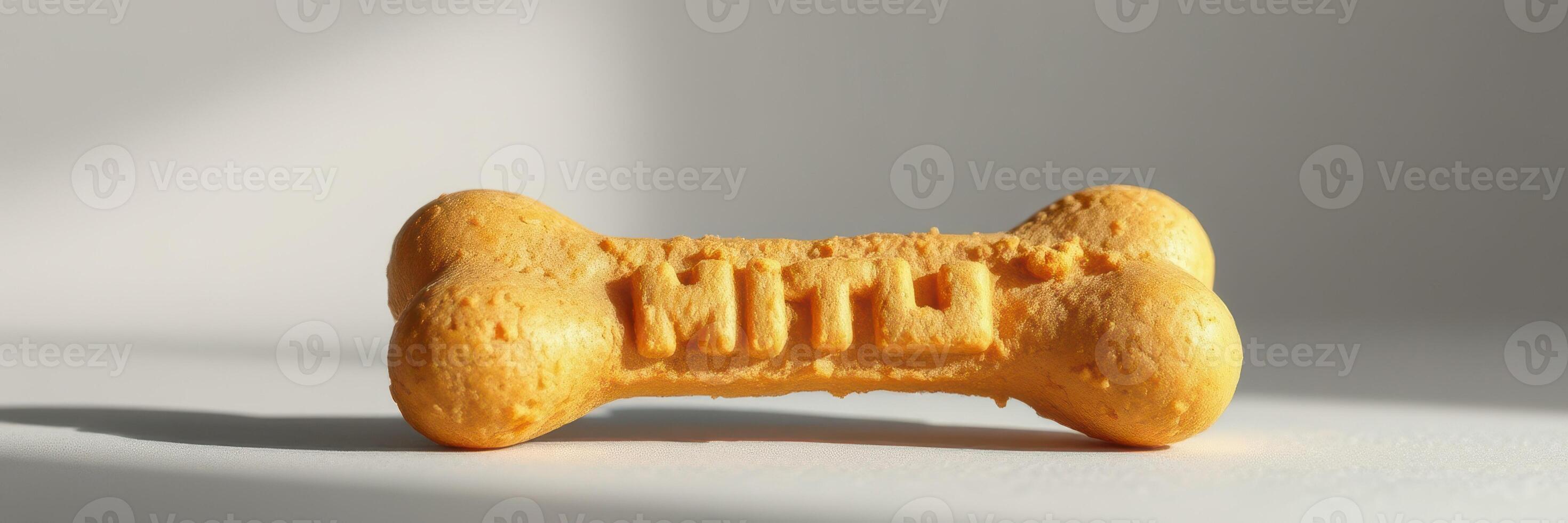 Dog treats on a light background with natural shadows and texture detail during daylight hours photo