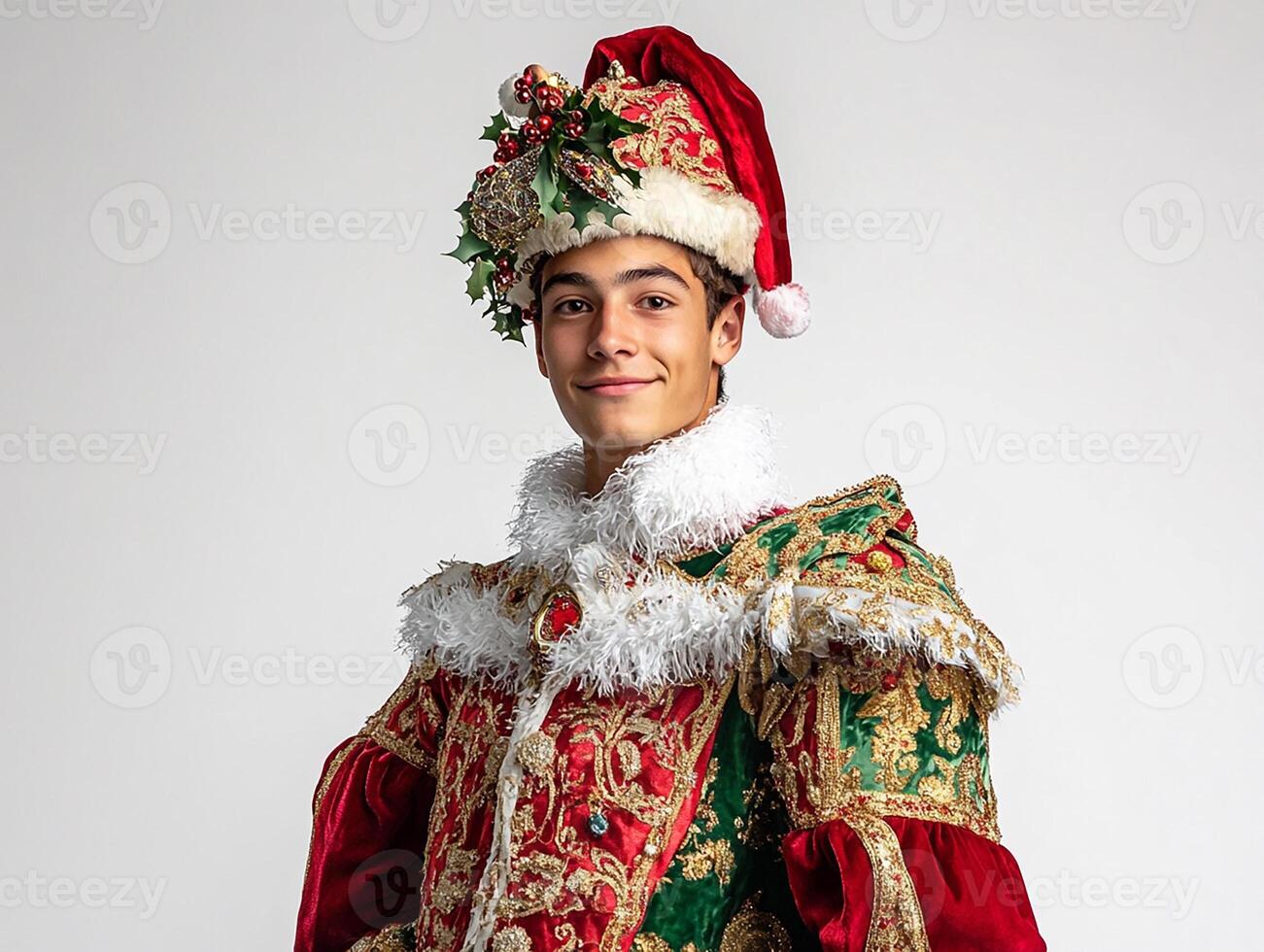 A man dressed in a santa claus costume photo