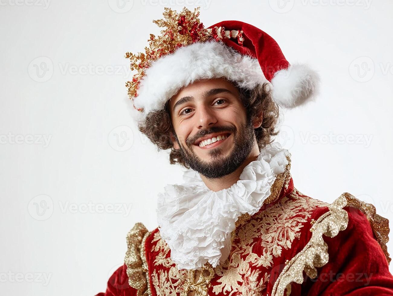 A man dressed in a santa claus costume photo