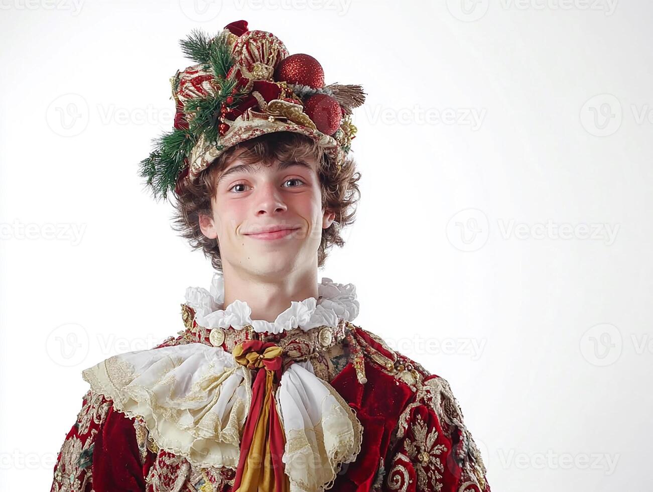 A young man dressed in a fancy costume photo