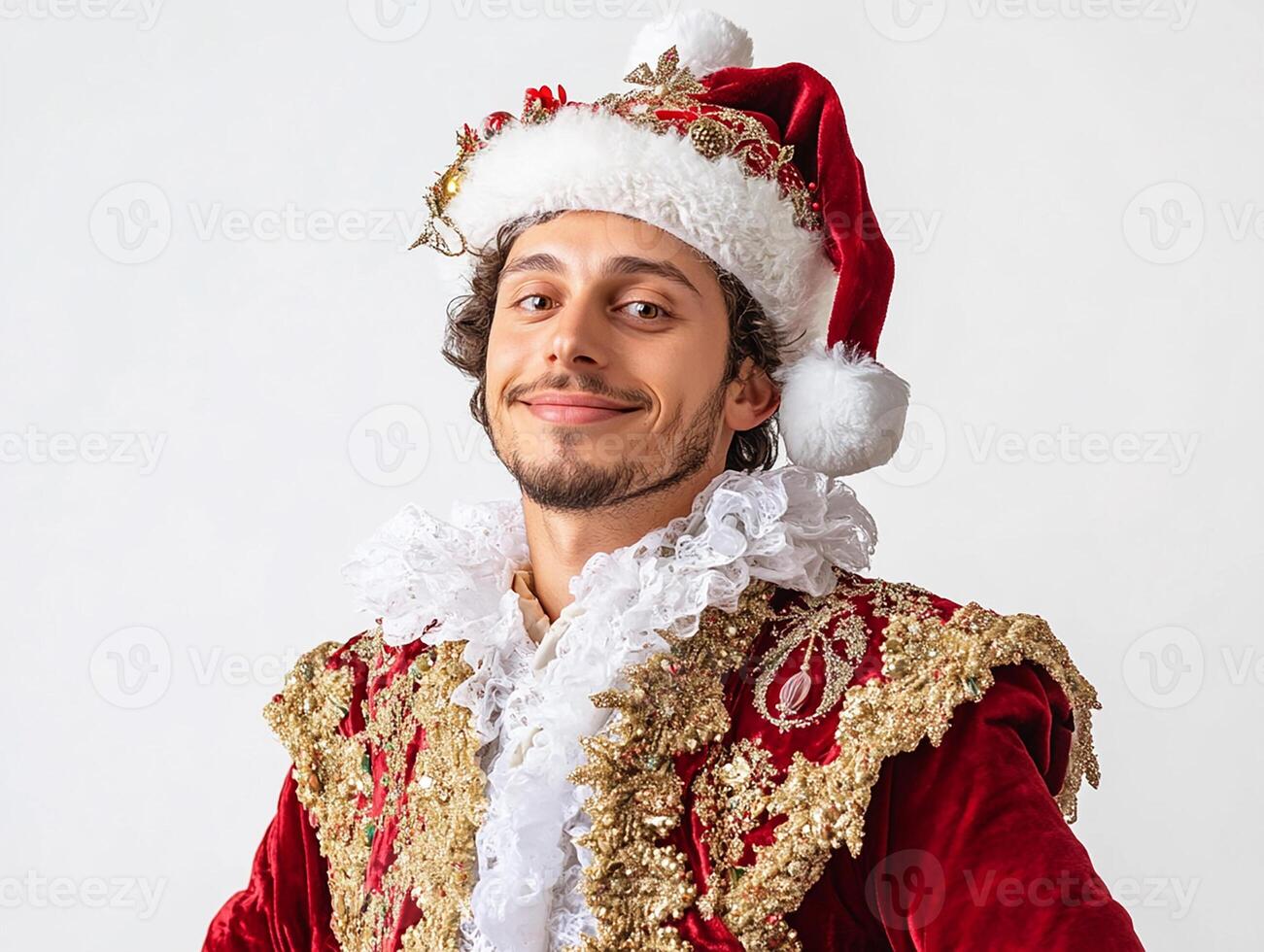 A man dressed in a santa claus costume photo