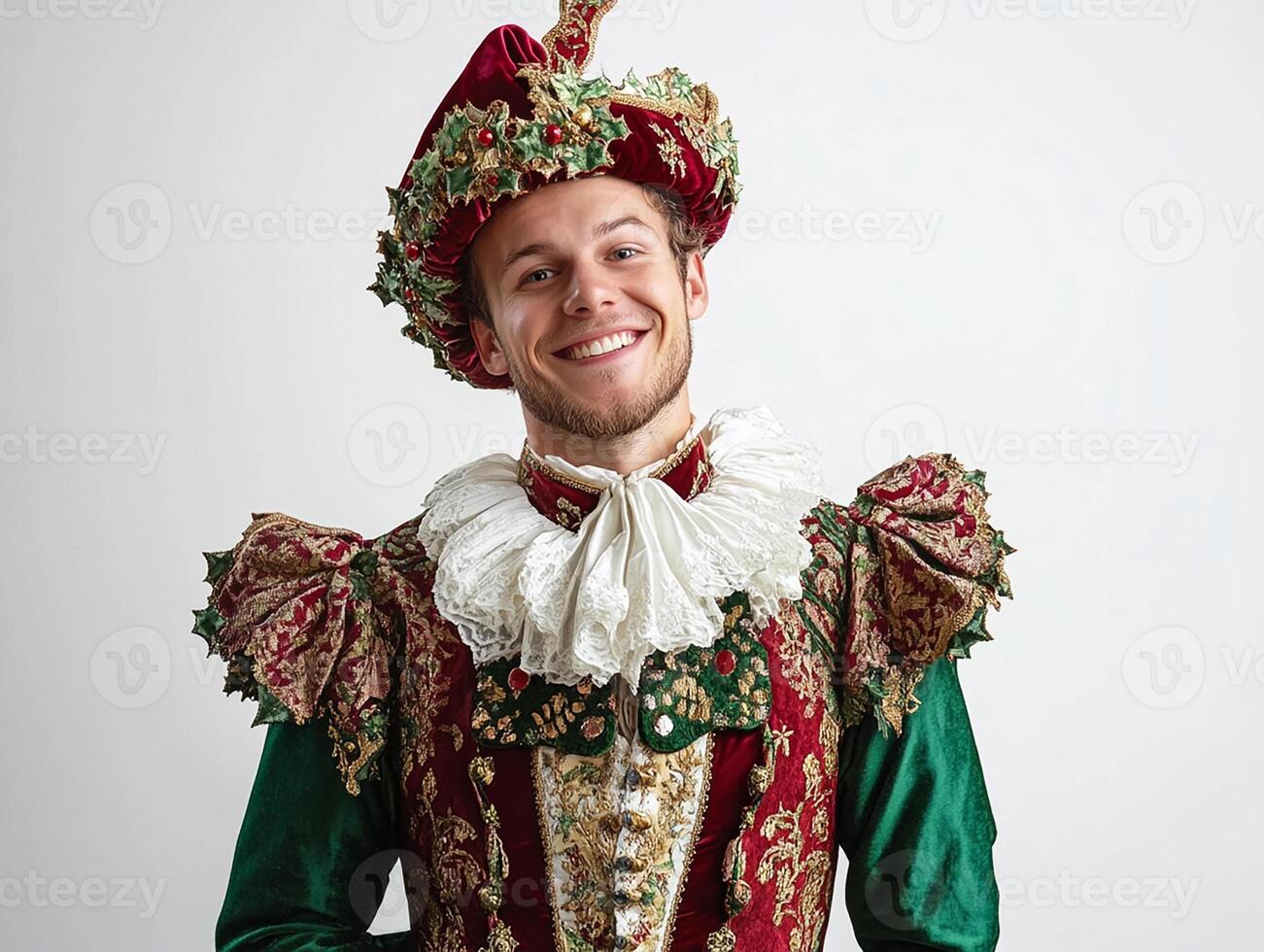 A man in a medieval costume smiling photo