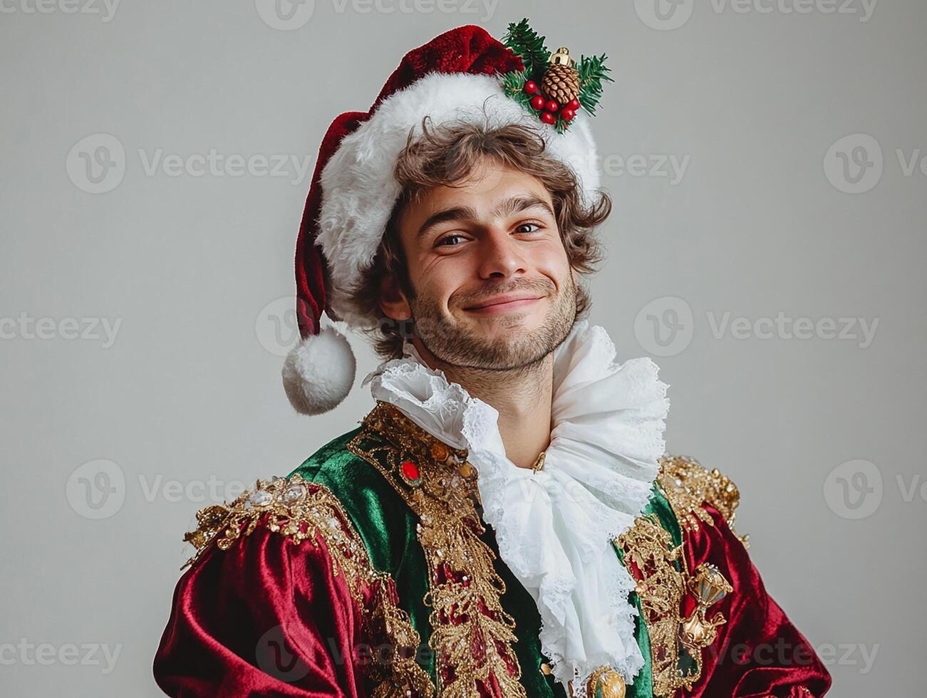 A man dressed in a santa claus costume photo