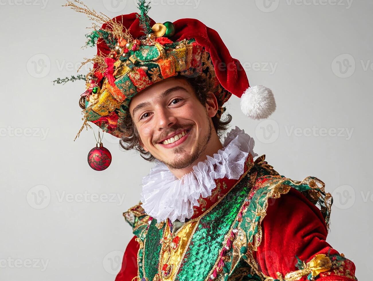 A man dressed in a santa claus costume photo