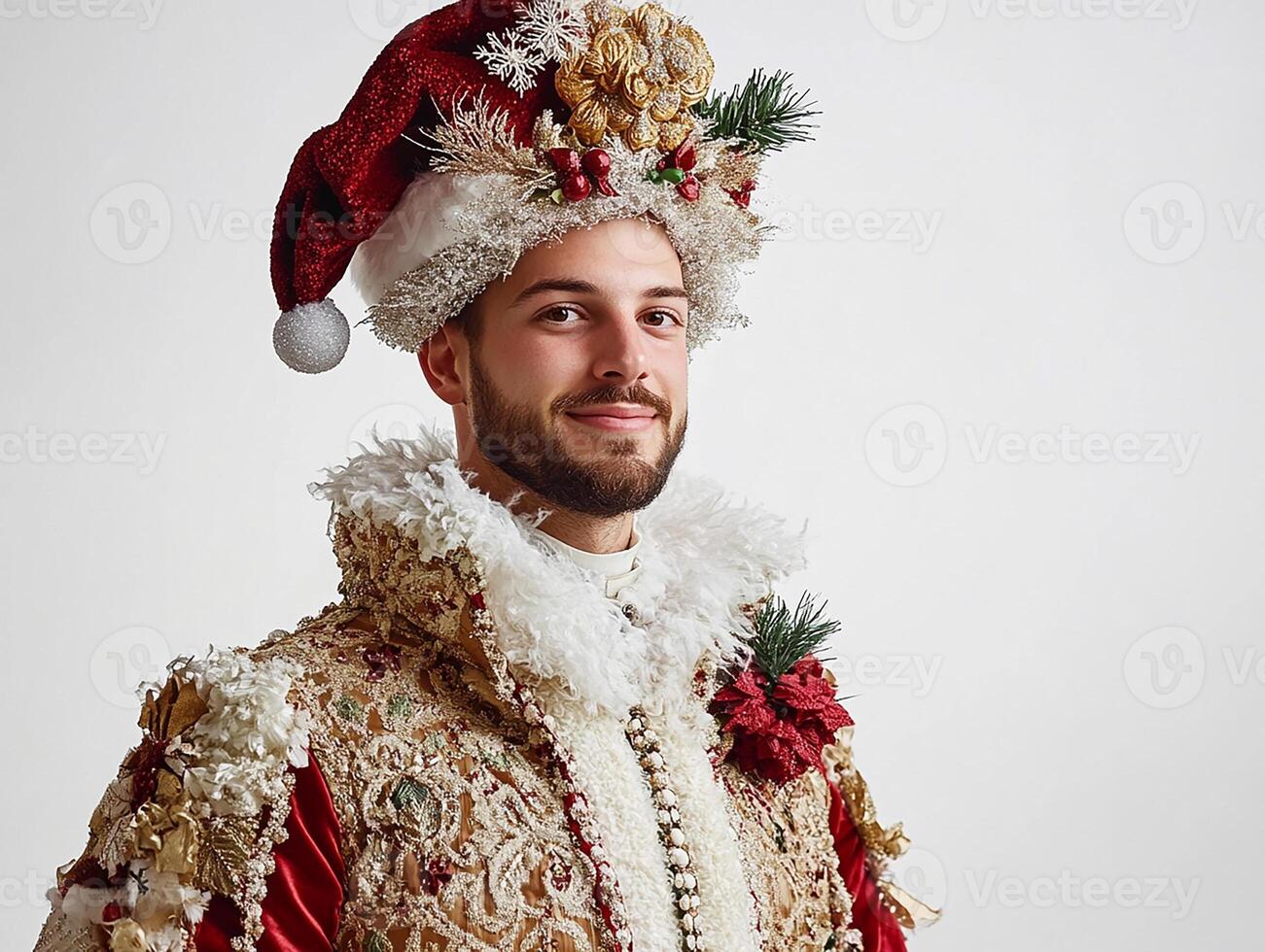 A man dressed in a costume with a hat and beard photo