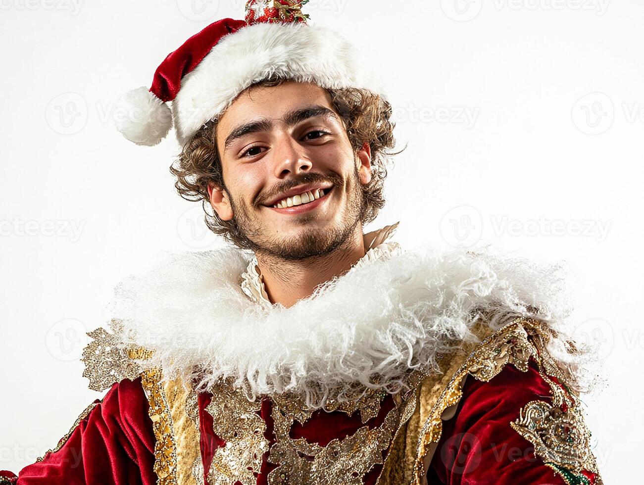A man dressed in a santa claus costume photo