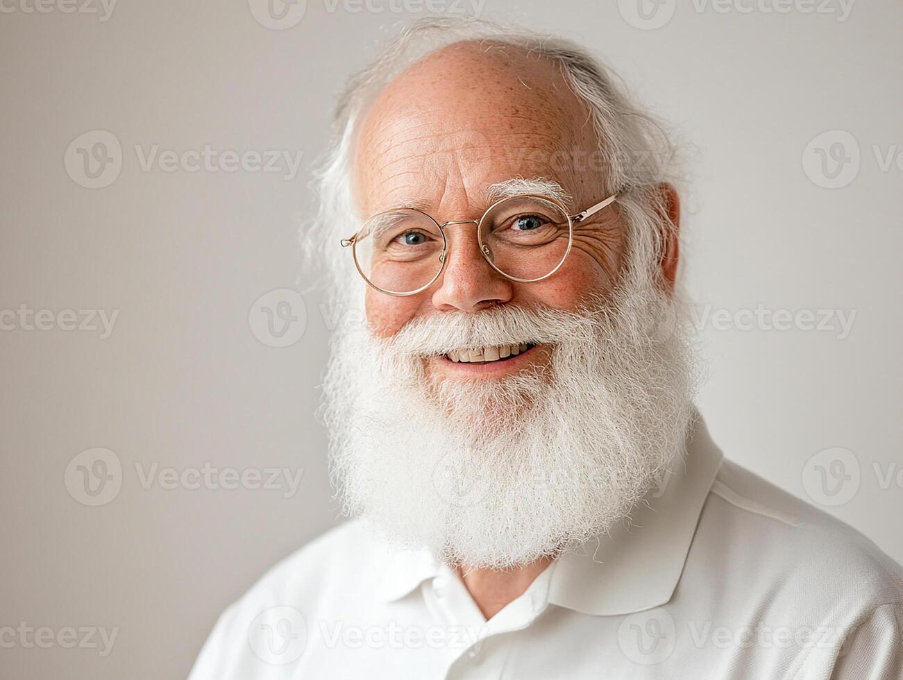 A man with a white beard and glasses photo