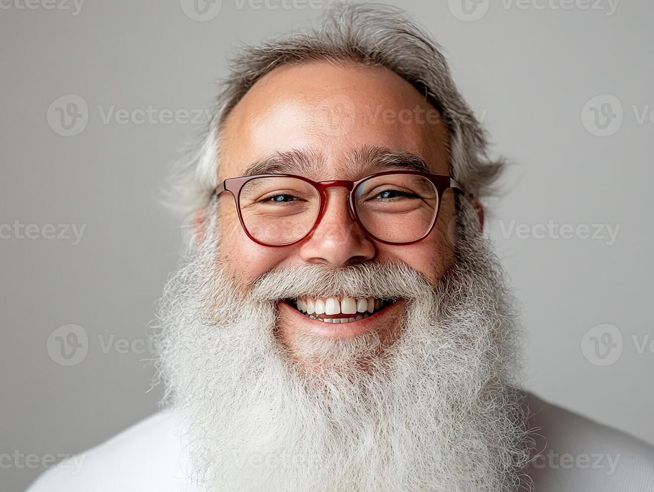 A man with a long white beard and glasses photo