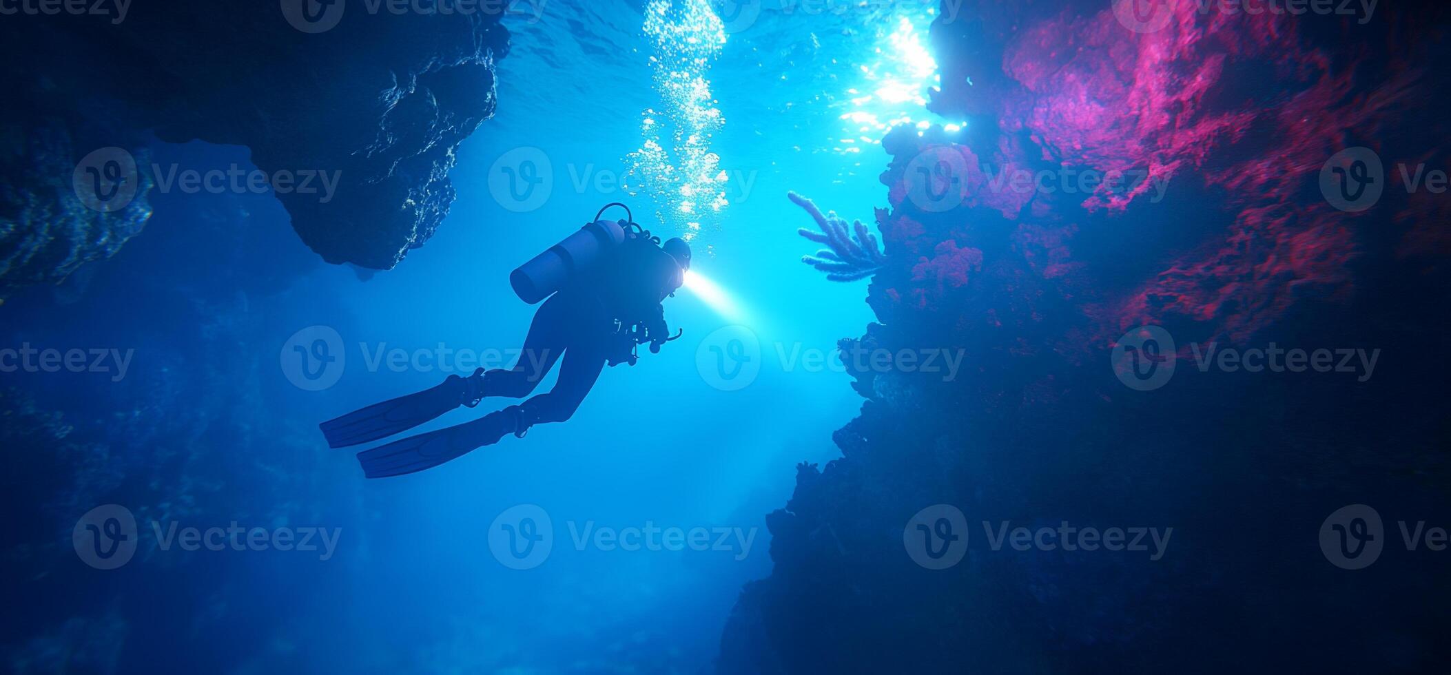 A scuba diver in the ocean photo