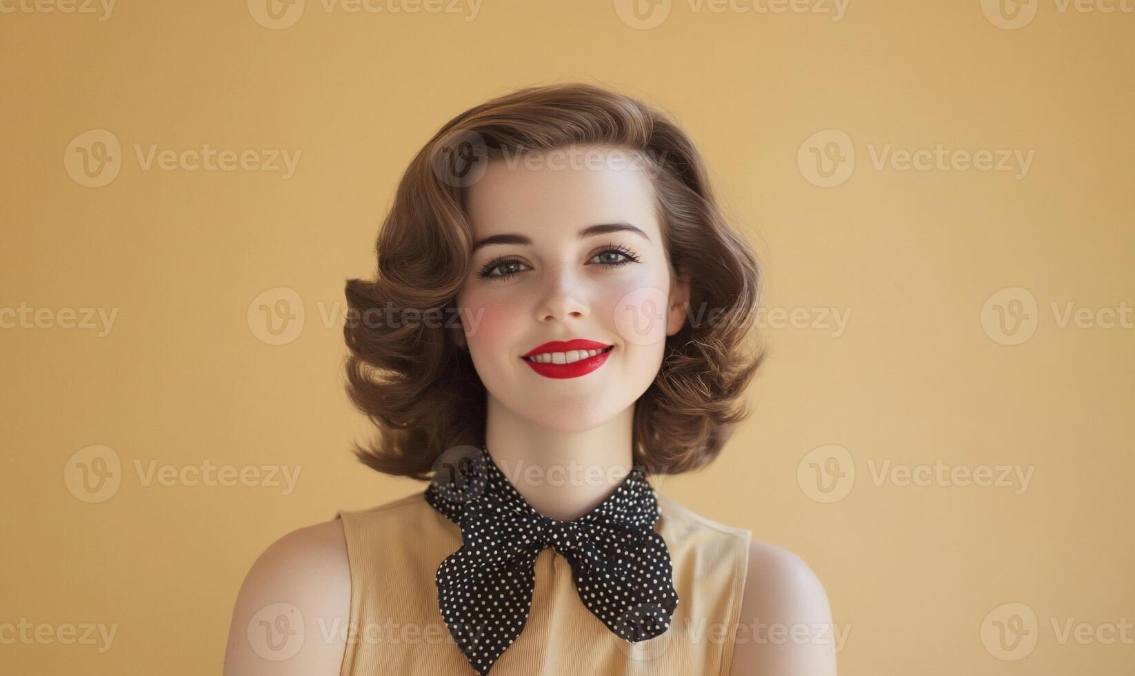 A woman with a polka dot necktie photo