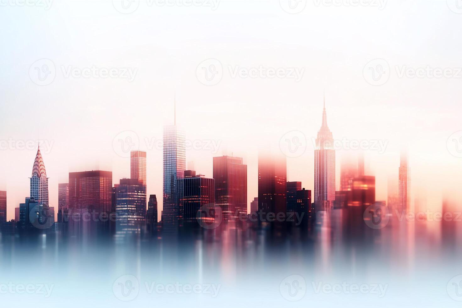 New york city skyline with blurred background photo
