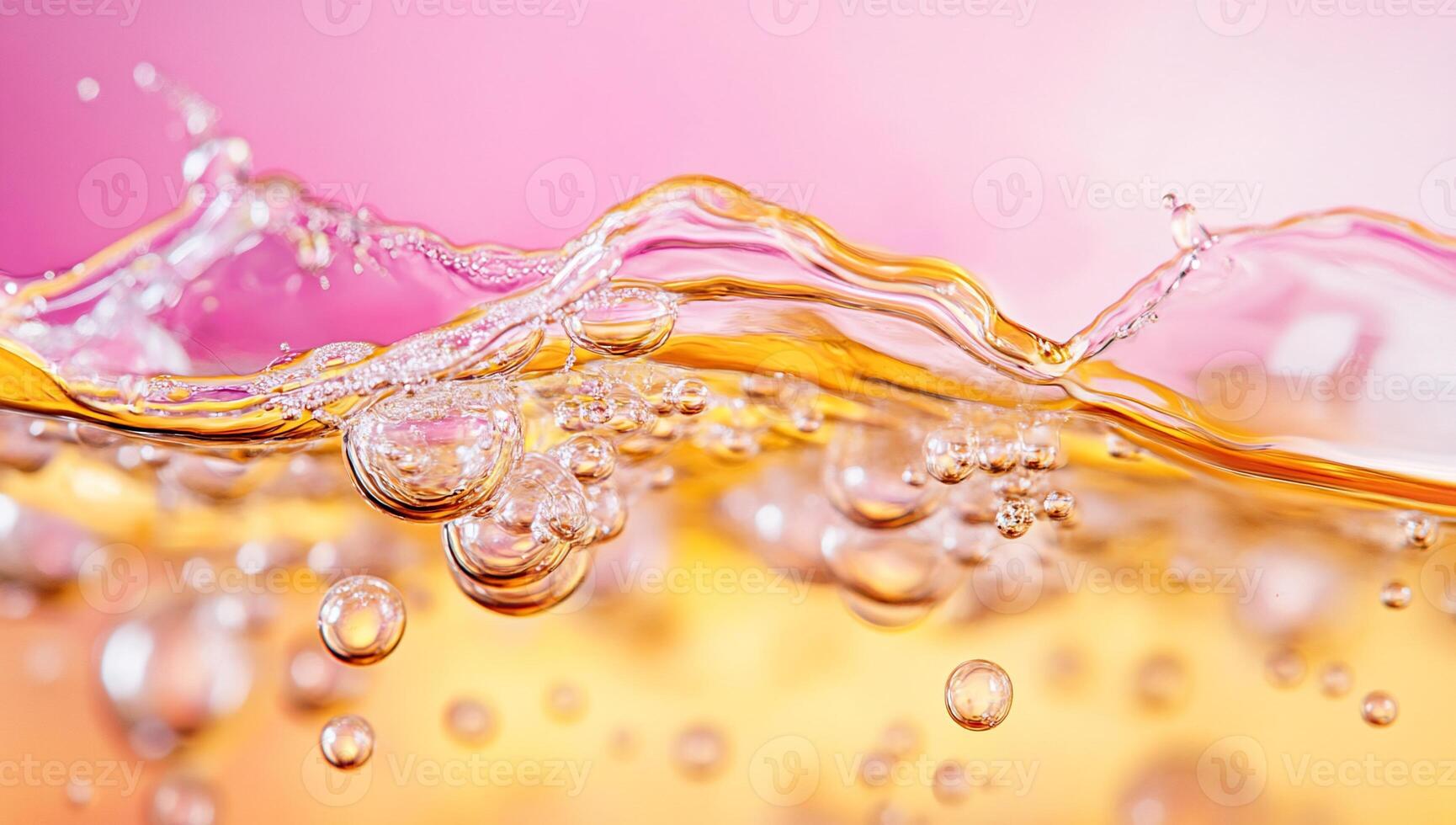 Water bubbles on pink background photo